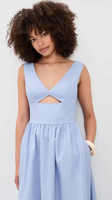 susana monaco Poplin Cross Back Dress Frosty M | Thumbnail 5 susana monaco Poplin Cross Back Dress Frosty M | Thumbnail 5