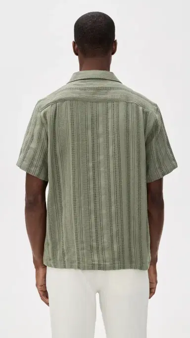 Marine Layer Dobby Resort Shirt Olive | Thumbnail 3 Marine Layer Dobby Resort Shirt Olive | Thumbnail 3