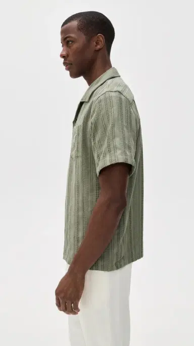 Marine Layer Dobby Resort Shirt Olive | Thumbnail 4 Marine Layer Dobby Resort Shirt Olive | Thumbnail 4