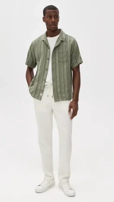 Marine Layer Dobby Resort Shirt Olive | Thumbnail 5 Marine Layer Dobby Resort Shirt Olive | Thumbnail 5