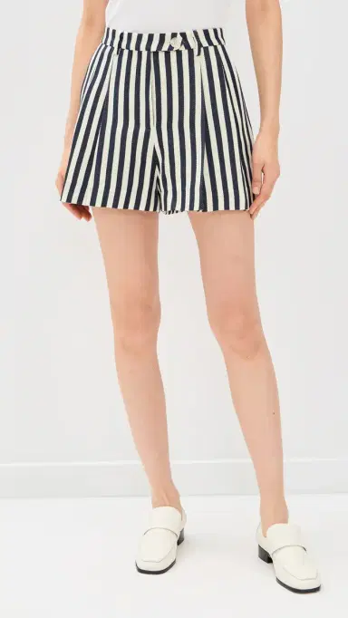 ASTR the Label Preston Shorts Cream Navy Stripe | Thumbnail 2 ASTR the Label Preston Shorts Cream Navy Stripe | Thumbnail 2