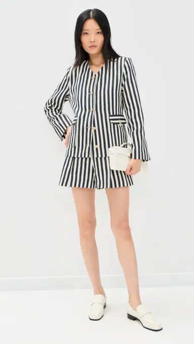 ASTR the Label Preston Shorts Cream Navy Stripe | Thumbnail 5 ASTR the Label Preston Shorts Cream Navy Stripe | Thumbnail 5