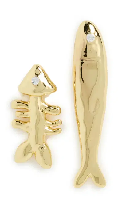 éliou Sardine and Fishbone Earrings Gold Plated One Size | Thumbnail 6 éliou Sardine and Fishbone Earrings Gold Plated One Size | Thumbnail 6