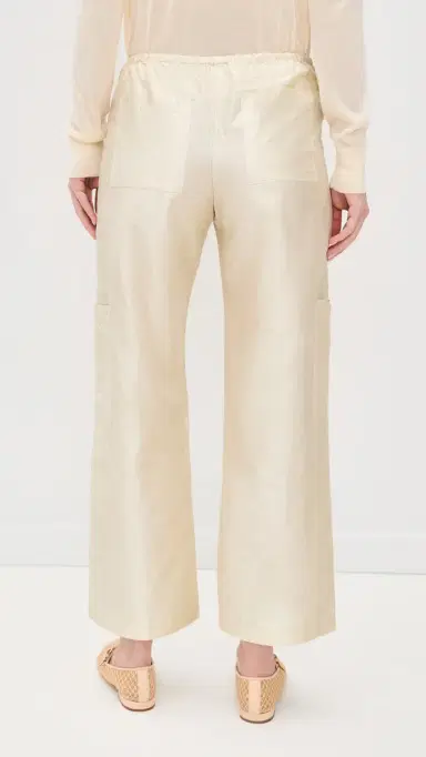 DONNI. DONNI. The Taffeta Drawstring Cargo Pants Creme L | Thumbnail 3 DONNI. DONNI. The Taffeta Drawstring Cargo Pants Creme L | Thumbnail 3