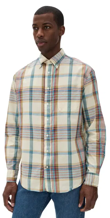 Gitman Vintage Archive Madras hirt Tan | Thumbnail 1 Gitman Vintage Archive Madras hirt Tan | Thumbnail 1