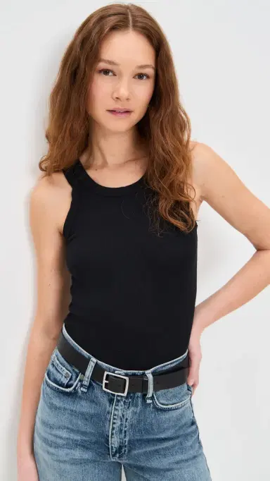 perfectwhitetee Elle Rib Tank True Black M | Thumbnail 2 perfectwhitetee Elle Rib Tank True Black M | Thumbnail 2
