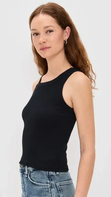 perfectwhitetee Elle Rib Tank True Black M | Thumbnail 4 perfectwhitetee Elle Rib Tank True Black M | Thumbnail 4