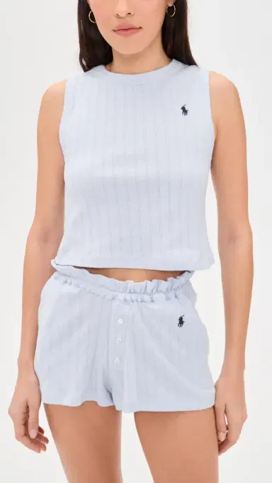 Polo Ralph Lauren Pointelle Pajama Set Xenon Blue | Thumbnail 2 Polo Ralph Lauren Pointelle Pajama Set Xenon Blue | Thumbnail 2