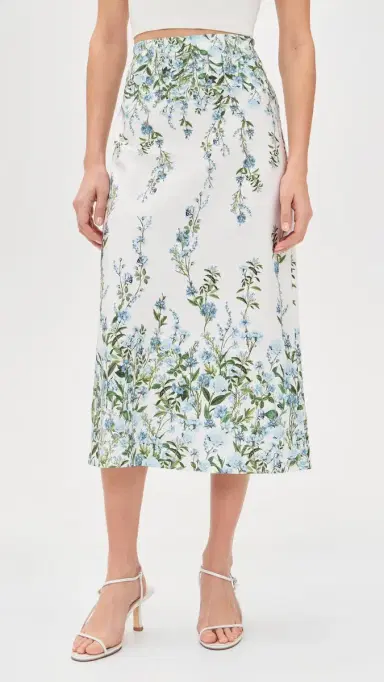ALICE + OLIVIA Maeve Midi Slip Skirt Fresh Air Carolina Blue | Thumbnail 2 ALICE + OLIVIA Maeve Midi Slip Skirt Fresh Air Carolina Blue | Thumbnail 2