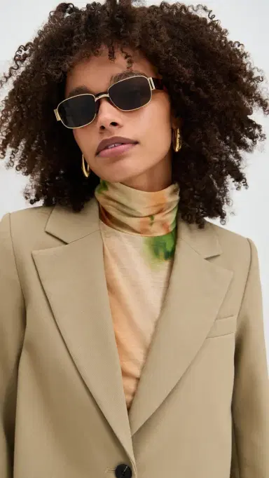 Dries Van Noten Aviator Sunglasses Yellow Gold/Tortoiseshell/Grey One Size | Thumbnail 3 Dries Van Noten Aviator Sunglasses Yellow Gold/Tortoiseshell/Grey One Size | Thumbnail 3