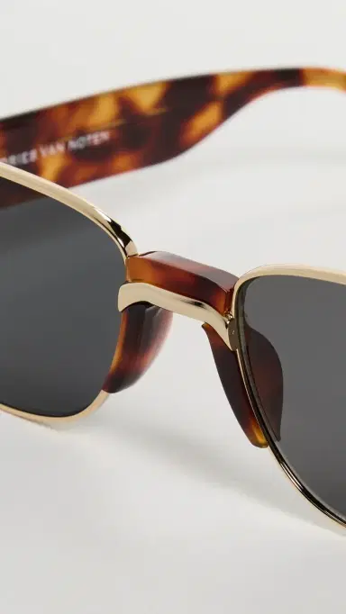Dries Van Noten Aviator Sunglasses Yellow Gold/Tortoiseshell/Grey One Size | Thumbnail 5 Dries Van Noten Aviator Sunglasses Yellow Gold/Tortoiseshell/Grey One Size | Thumbnail 5