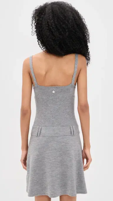 Sandy Liang Glace Merino Wool Dress Heather Grey M | Thumbnail 4 Sandy Liang Glace Merino Wool Dress Heather Grey M | Thumbnail 4