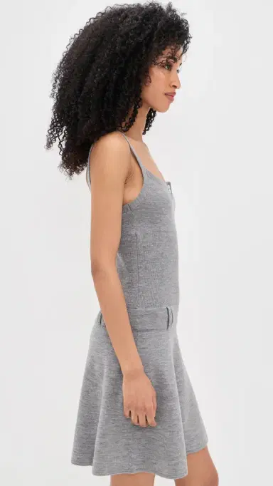 Sandy Liang Glace Merino Wool Dress Heather Grey M | Thumbnail 5 Sandy Liang Glace Merino Wool Dress Heather Grey M | Thumbnail 5