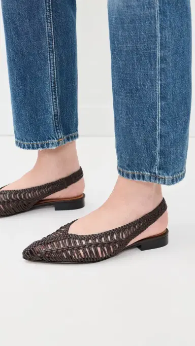 Madewell Harper Woven Slingbacks Dark Carob 5 | Thumbnail 3 Madewell Harper Woven Slingbacks Dark Carob 5 | Thumbnail 3
