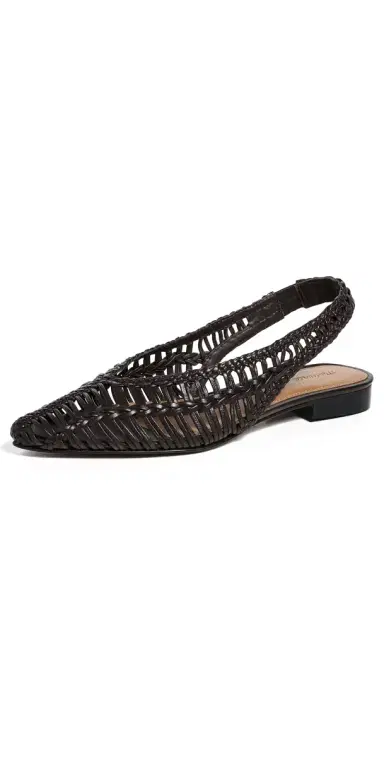 Madewell Harper Woven Slingbacks Dark Carob 5 | Thumbnail 1 Madewell Harper Woven Slingbacks Dark Carob 5 | Thumbnail 1
