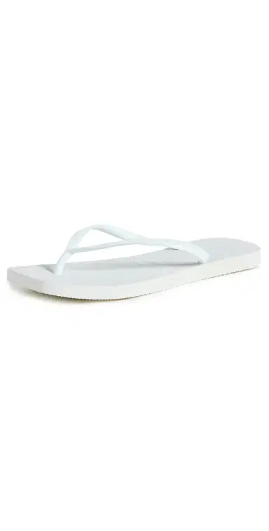 Havaianas Slim Square Flip Flops White 6 | Thumbnail 1 Havaianas Slim Square Flip Flops White 6 | Thumbnail 1