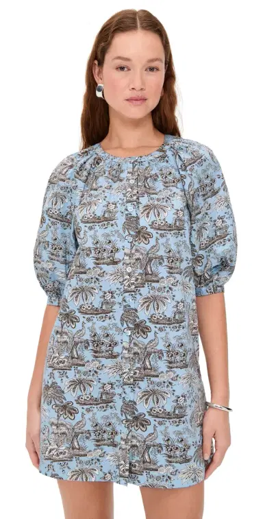 STAUD Vincent Mini Dress ky Toile | Thumbnail 1 STAUD Vincent Mini Dress ky Toile | Thumbnail 1