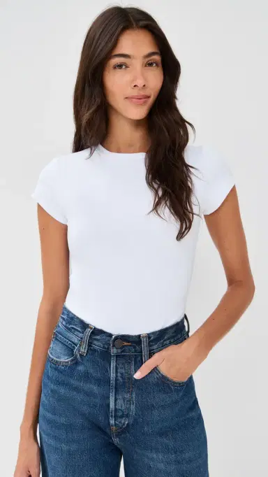 Susana Monaco Essential Crew Tee Sugar | Thumbnail 2 Susana Monaco Essential Crew Tee Sugar | Thumbnail 2
