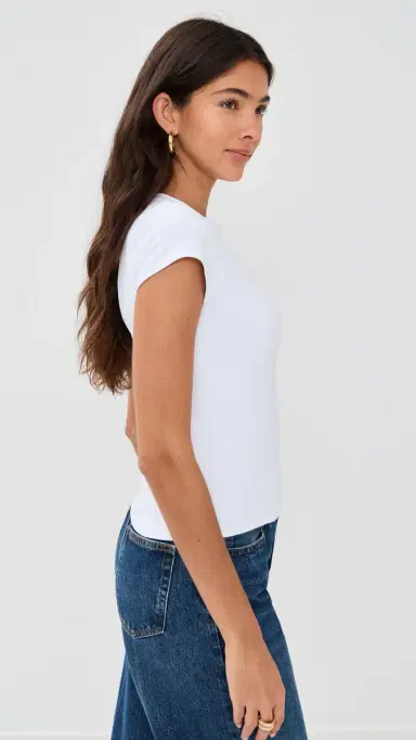 Susana Monaco Essential Crew Tee Sugar | Thumbnail 4 Susana Monaco Essential Crew Tee Sugar | Thumbnail 4