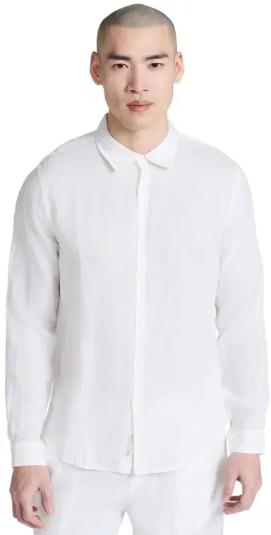 Onia Air Linen Long Sleeve Shirt White | Thumbnail 1 Onia Air Linen Long Sleeve Shirt White | Thumbnail 1