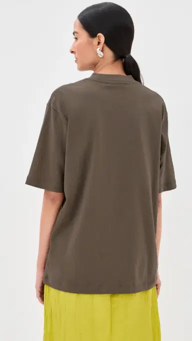 Tibi ock Neck T-Shirt Dune | Thumbnail 3 Tibi ock Neck T-Shirt Dune | Thumbnail 3