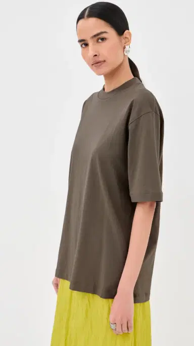 Tibi ock Neck T-Shirt Dune | Thumbnail 4 Tibi ock Neck T-Shirt Dune | Thumbnail 4