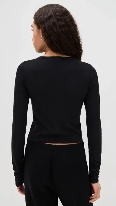 Éterne Long Sleeve Baby Tee Black | Thumbnail 3 Éterne Long Sleeve Baby Tee Black | Thumbnail 3