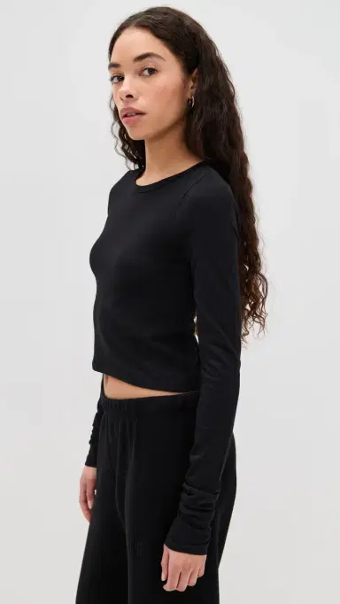 Éterne Long Sleeve Baby Tee Black | Thumbnail 4 Éterne Long Sleeve Baby Tee Black | Thumbnail 4