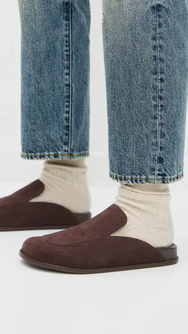 Larroudé Larroude x Parke Clogs Heavy Suede Brown 7 | Thumbnail 3 Larroudé Larroude x Parke Clogs Heavy Suede Brown 7 | Thumbnail 3