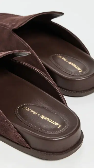 Larroudé Larroude x Parke Clogs Heavy Suede Brown 7 | Thumbnail 4 Larroudé Larroude x Parke Clogs Heavy Suede Brown 7 | Thumbnail 4