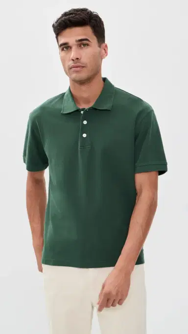 Alex Mill Ryan Short Sleeve Pique Polo Evergreen | Thumbnail 3 Alex Mill Ryan Short Sleeve Pique Polo Evergreen | Thumbnail 3