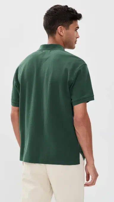 Alex Mill Ryan Short Sleeve Pique Polo Evergreen | Thumbnail 4 Alex Mill Ryan Short Sleeve Pique Polo Evergreen | Thumbnail 4