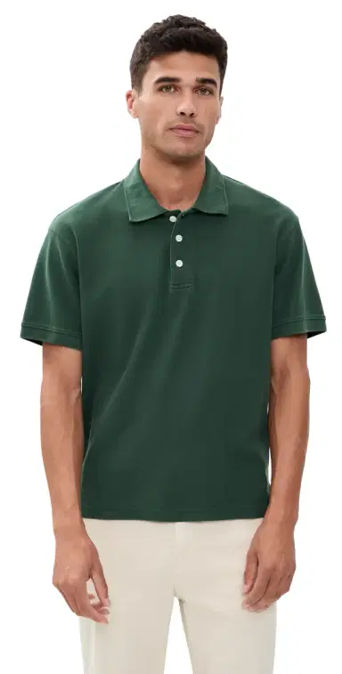 Alex Mill Ryan Short Sleeve Pique Polo Evergreen | Thumbnail 1 Alex Mill Ryan Short Sleeve Pique Polo Evergreen | Thumbnail 1