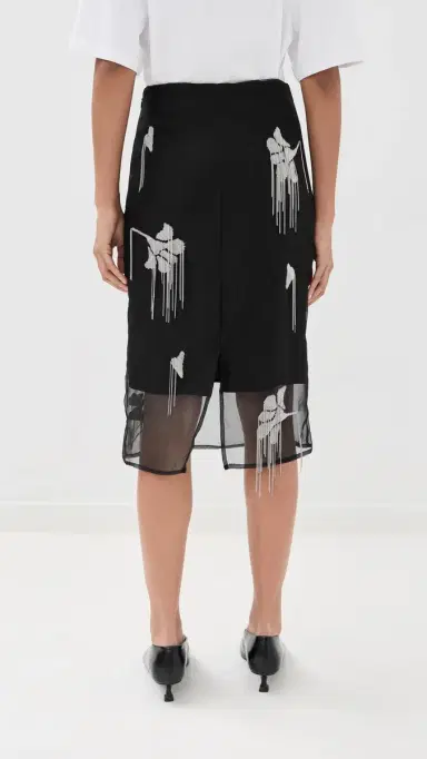 Róhe Embellished Tulip Silk Skirt Black | Thumbnail 4 Róhe Embellished Tulip Silk Skirt Black | Thumbnail 4