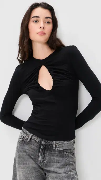 The Line by K Demi Keyhole Top Black | Thumbnail 2 The Line by K Demi Keyhole Top Black | Thumbnail 2