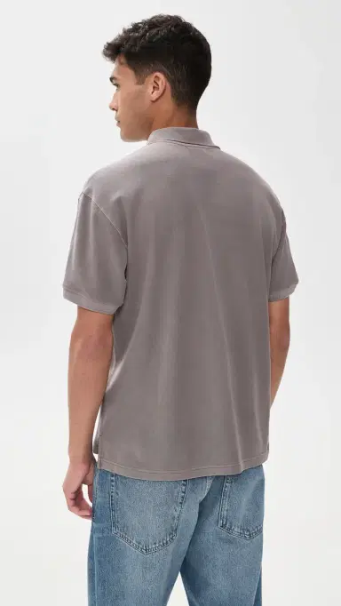 Alex Mill Ryan Short Sleeve Pique Polo Lavender Grey | Thumbnail 3 Alex Mill Ryan Short Sleeve Pique Polo Lavender Grey | Thumbnail 3