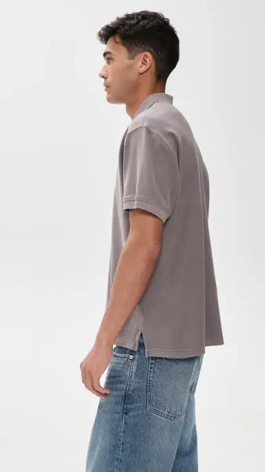 Alex Mill Ryan Short Sleeve Pique Polo Lavender Grey | Thumbnail 4 Alex Mill Ryan Short Sleeve Pique Polo Lavender Grey | Thumbnail 4