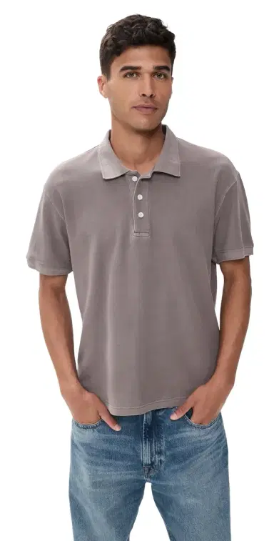 Alex Mill Ryan Short Sleeve Pique Polo Lavender Grey | Thumbnail 1 Alex Mill Ryan Short Sleeve Pique Polo Lavender Grey | Thumbnail 1