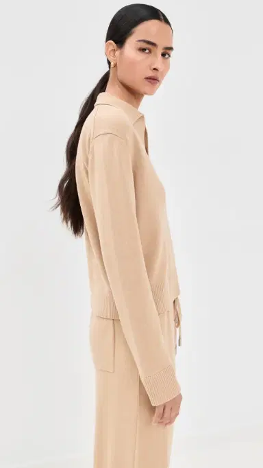 SIMKHAI ong Sleeve Polo ight Camel | Thumbnail 4 SIMKHAI ong Sleeve Polo ight Camel | Thumbnail 4