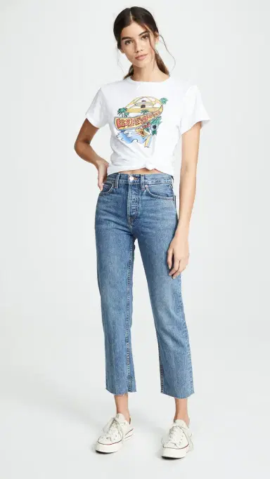 RE/DONE High Rise Rigid Stove Pipe Jeans Medium Vain | Thumbnail 5 RE/DONE High Rise Rigid Stove Pipe Jeans Medium Vain | Thumbnail 5