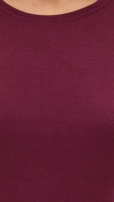 LE BOP Eloise Solid Crop Tee Burgundy | Thumbnail 6 LE BOP Eloise Solid Crop Tee Burgundy | Thumbnail 6