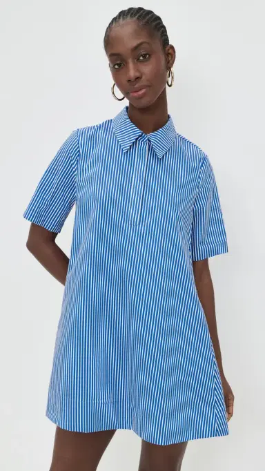 English Factory A-line Short Sleeve Shirt Dress Blue tripe | Thumbnail 2 English Factory A-line Short Sleeve Shirt Dress Blue tripe | Thumbnail 2
