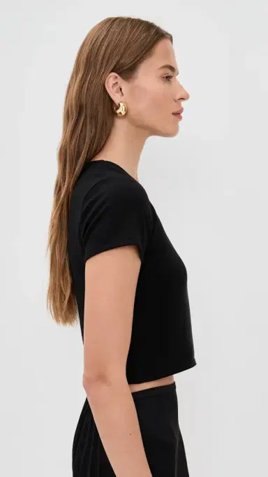 LE BOP Eloise Solid Crop Tee Black | Thumbnail 4 LE BOP Eloise Solid Crop Tee Black | Thumbnail 4