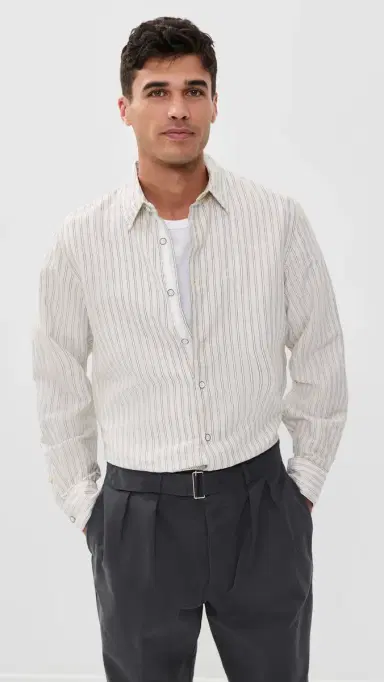 rag & bone Finch ong Sleeve inen Stripe Shirt Patus | Thumbnail 2 rag & bone Finch ong Sleeve inen Stripe Shirt Patus | Thumbnail 2