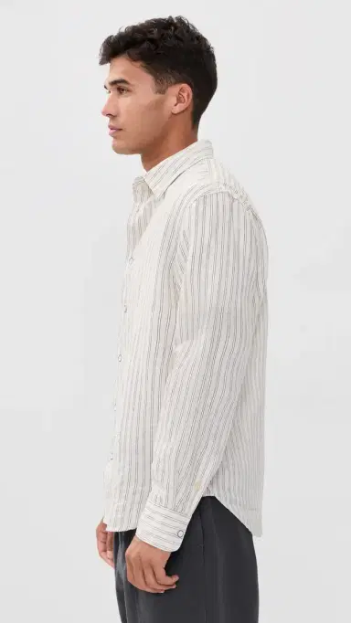 rag & bone Finch ong Sleeve inen Stripe Shirt Patus | Thumbnail 4 rag & bone Finch ong Sleeve inen Stripe Shirt Patus | Thumbnail 4