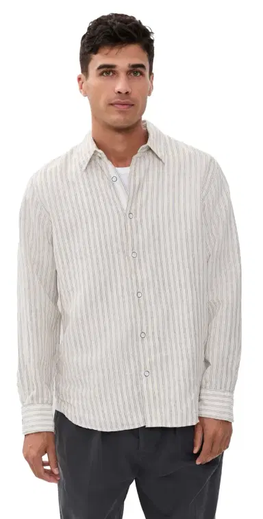 rag & bone Finch ong Sleeve inen Stripe Shirt Patus | Thumbnail 1 rag & bone Finch ong Sleeve inen Stripe Shirt Patus | Thumbnail 1