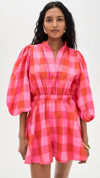 Sundress Inacia Romper Big Gingham Red And Pink XS/S | Thumbnail 2 Sundress Inacia Romper Big Gingham Red And Pink XS/S | Thumbnail 2
