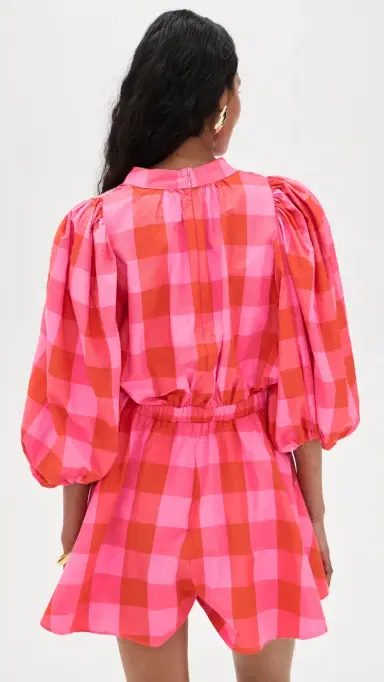 Sundress Inacia Romper Big Gingham Red And Pink XS/S | Thumbnail 3 Sundress Inacia Romper Big Gingham Red And Pink XS/S | Thumbnail 3