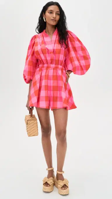 Sundress Inacia Romper Big Gingham Red And Pink XS/S | Thumbnail 5 Sundress Inacia Romper Big Gingham Red And Pink XS/S | Thumbnail 5