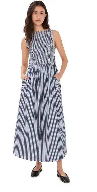 Hill House Home Cosima Nap Dress Navy Stripe | Thumbnail 1 Hill House Home Cosima Nap Dress Navy Stripe | Thumbnail 1